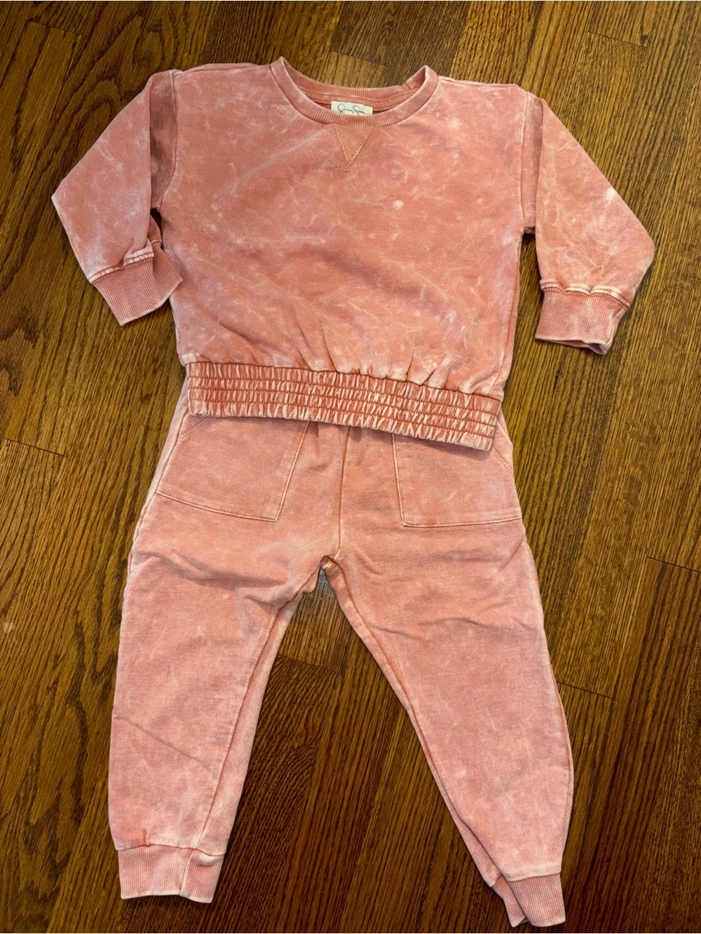 Jessica Simpson Washed Rose Pink Two-Piece Sweat Set 2T